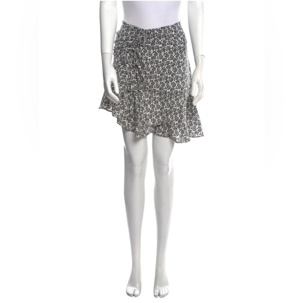 A.L.C Black and White Silk Mini Skirt